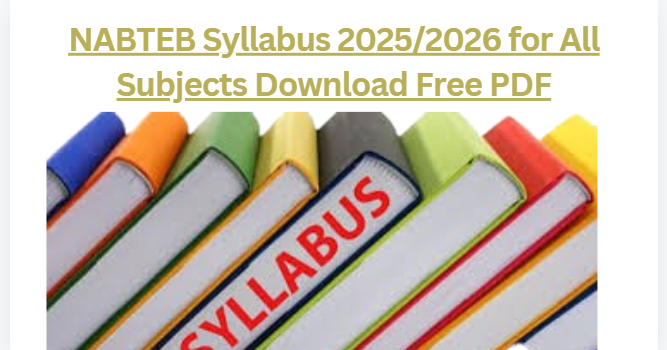 NABTEB Economics Syllabus 2025/2026 [Download in PDF]