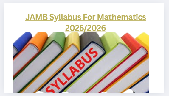 JAMB Syllabus For Mathematics 2025/2026